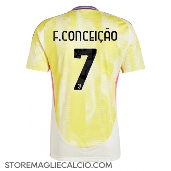 Juventus Francisco Conceicao #7 Maglia Gara Trasferta Repliche 2024-25 Maniche Corte